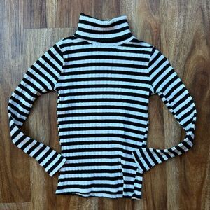 Zara Monochrome Striped Turtleneck